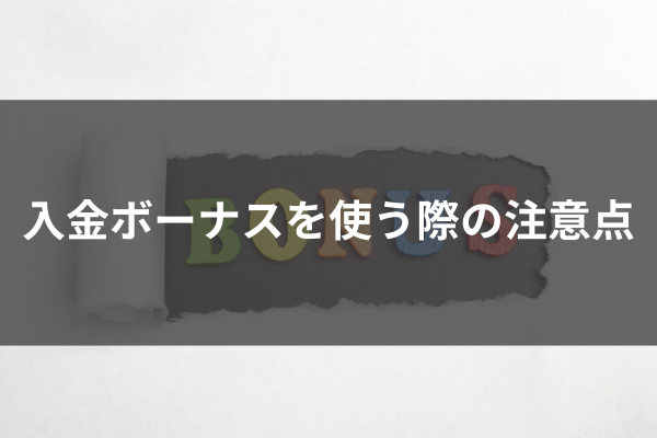 ボーナスを使う際の注意点のイメージ画像