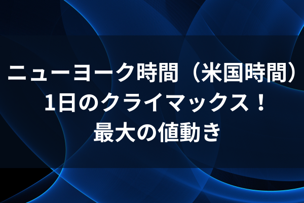 ニューヨーク時間（米国時間）〜1日のクライマックス！最大の値動き〜のイメージ画像