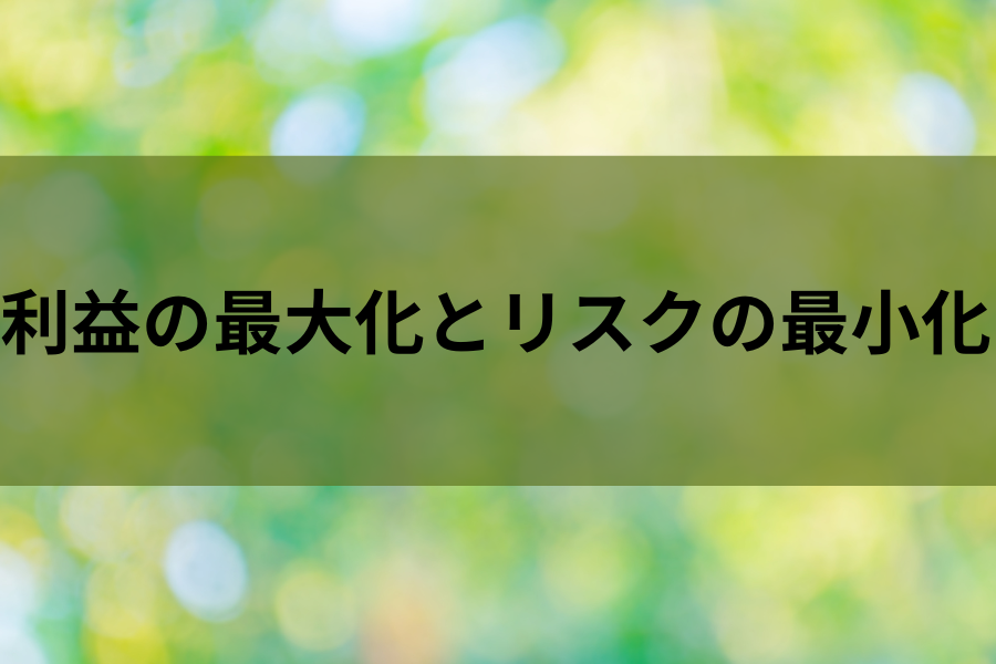 利益の最大化とリスクの最小化のイメージ画像