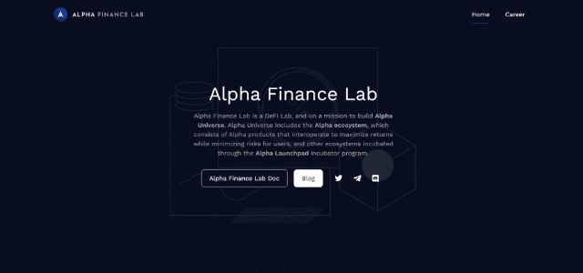 Alpha Finance Labのサイト画像