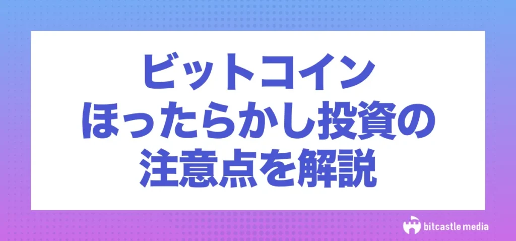 ビットコイン(仮想通貨)のほったらかし投資における注意点