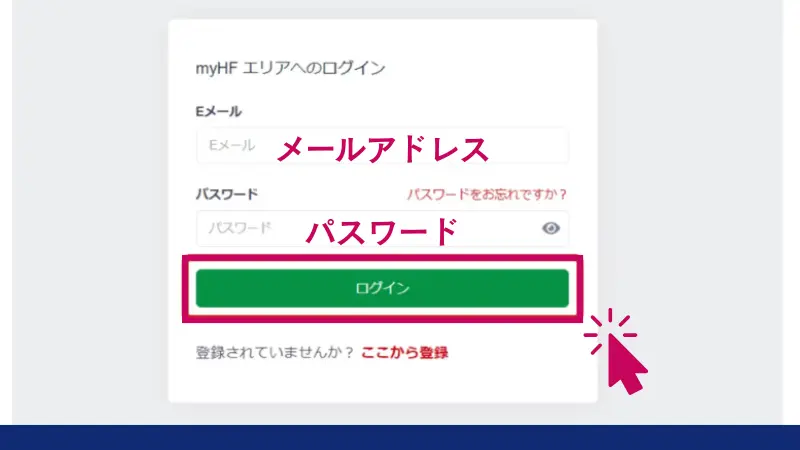 HFMのマイページにログインする画像