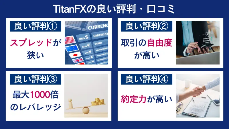 TitanFXの良い評判と口コミのまとめ