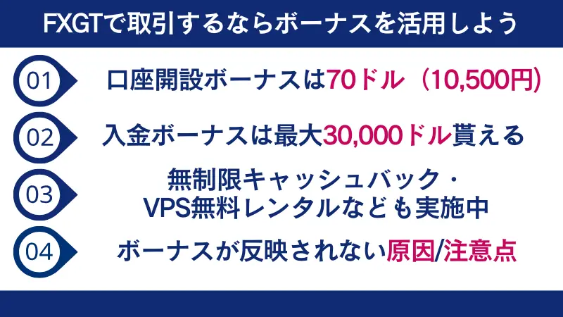 FXGTボーナスを活用して取引しよう
