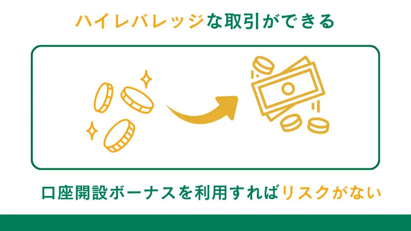 口座開設ボーナスを利用すればノーリスクでハイレバレッジな取引ができる