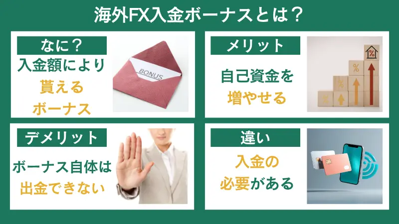 海外FXの入金ボーナスについて、メリット・デメリットなどの詳しい情報を解説